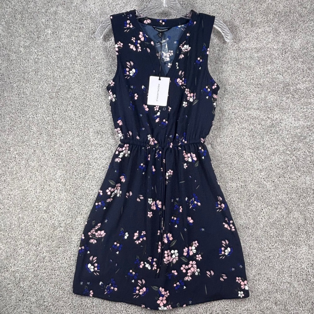 41 Hawthorn Navy Blue Floral Sleeveless Dress XS WGW70390 NWT